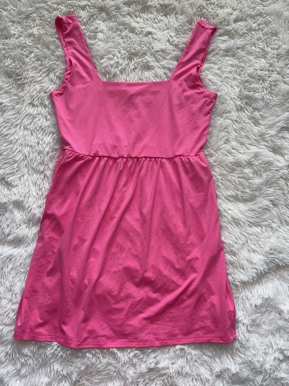 Savrae women's L Bright Pink "Savannah square Neck mini" dress. New W/ Out Tags
